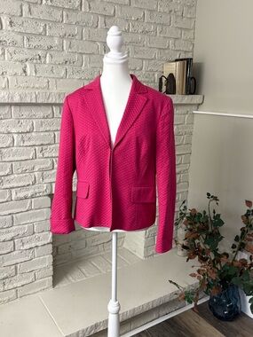 Joneswear-Strada Hot Pink Textured Notch-Lapel Blazer Size Medium
